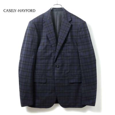 【美品】カシミヤ 100% ネイビー チェック テーラードジャケット カシミヤ100% ネイビー チェック テーラードジャケット