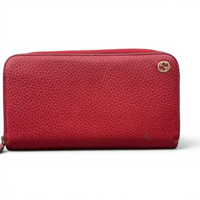 【美品】グッチ シマ コンパクト財布 赤 レザー リボン グッチ 財布 赤 リボン（レディースファッション） | ファッション の