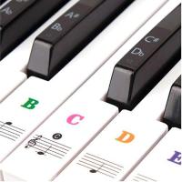 49 / 61 / 76 / 88 鍵盤対応 ピアノシール ピアノステッカー 鍵盤 キーボード 音符シール ステッカー 初心者 練習 シール | Mマート