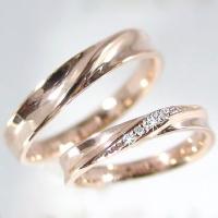 結婚指輪 エタニティリング ペアリング ピンクゴールドK10 10金 ダイヤ 