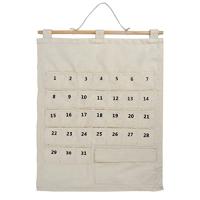 TIMESETL カレンダーポケット ウォールポケット 1ヶ月 壁掛け式 収納ポケット お薬カレンダー 小物収納 吊り下げ ホワイト | Mago8go8