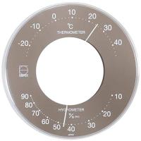 エンペックス気象計 温度湿度計 セレナ カラー温湿度計 置き掛け兼用 日本製 グレー LV-4357 直径10.6×0cm | Mago8go8