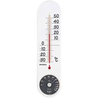 エンペックス気象計 温度計・湿度計 ホワイト (約)H29.5×W7.7×D1.8cm | Mago8go8
