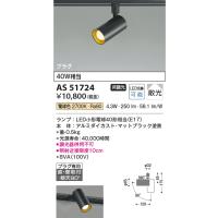 コイズミ照明　AS51724　スポットライト 非調光 LEDランプ 電球色 散光 プラグタイプ マットブラック | まいどDIY