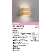 オーデリック　OB255307LR(ランプ別梱)　ブラケットライト 非調光 LEDランプ 電球色 ナチュラル | まいどDIY