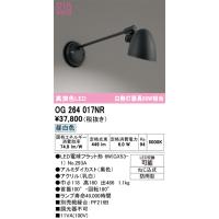 オーデリック　OG264017NR(ランプ別梱)　エクステリア ポーチライト LEDランプ 昼白色 防雨型 ブラック | まいどDIY