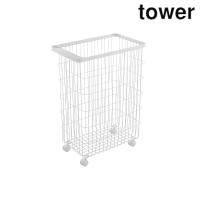 山崎実業 4776 ランドリーバスケット キャスター付き タワー ホワイト | まいどDIY