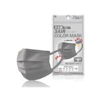 3AIR COLOR MASK 3エアーカラー マスク ふつうサイズ グレー 7枚入 不織布マスク カラーマスク 日本製 | マイドラ生活総合館