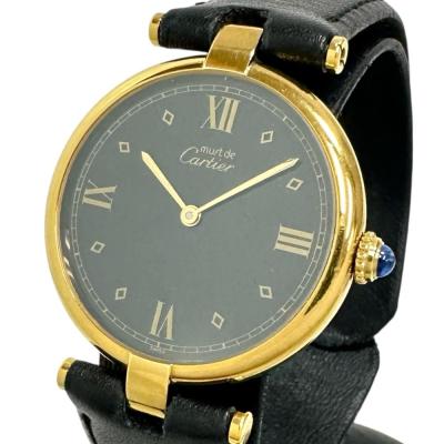 カルティエ マストヴァンドーム オパラン レザーベルト Cartierゴールド カルティエ マスト ヴァンドーム VLC SM クォーツ Cal.690 SV925