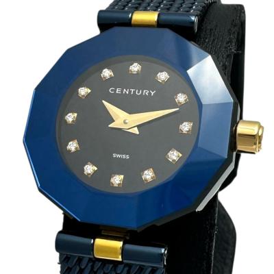 センチュリー　century 腕時計　ピンク文字 電池新品　103335 1000円スタート◇稼働◇【センチュリー/CENTURY】 タイムジェム