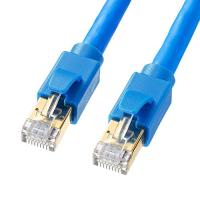 サンワサプライ CAT8 LANケーブル (3m) 40Gbps/2000MHz RJ45 ツメ折れ防止 ブルー KB-T8-03BL | 眞屋