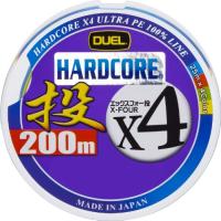 DUEL(デュエル) HARDCORE(ハードコア) PEライン 2号 HARDCORE X4 投げ 200m 25m×4色 12.5m毎・黒マ | 眞屋