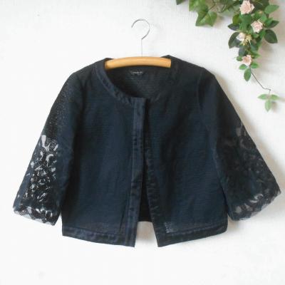 美品⭐︎INGEBORG インゲボルグ黒のノーカラージャケット ツイードテーラードジャケット （テーラードジャケット