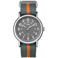 腕時計 タイメックス メンズ T2N649 Timex Unisex T2N649 Weekender 38mm Gray/Orange Stripe Nylon Slip | マニアックス Yahoo!店