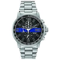 腕時計 シチズン 逆輸入 CA0291-59E Citizen Men's Thin Blue Line Watch Chronograph 200M WR Eco Drive C | マニアックス Yahoo!店
