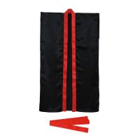 ソフトサテンロングハッピ Lサイズ 黒/赤襟 ハチマキ付 子供用衣装 イベント用品 アーテック | まんてんライフ