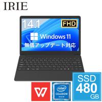 ノートパソコン 新品 Office搭載 Win10pro ssd 480GB Webカメラ 14.1インチ Celeron 4GBメモリ WPS office フルHD ノートPC 14型 14インチ IRIE MAL-FWTVPC02BB