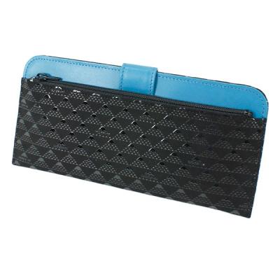 【新品未使用】皇居財布/長財布　紺色 皇居財布 長財布 二つ折り財布 薄い財布 人気色ネイビー紺色 本革 牛革