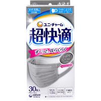 マスク 超快適マスク プリーツタイプ かぜ 花粉用 ライトグレー ふつうサイズ 30枚入 | Dee生活用品店