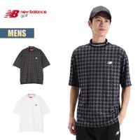 ニューバランスゴルフ シャツ メンズ new balance golf 千鳥格子柄 UV 半袖 モックネック プルオーバー ゴルフウェア 紫外線カット 吸汗 速乾 UVケア トップス | masa surf and snow