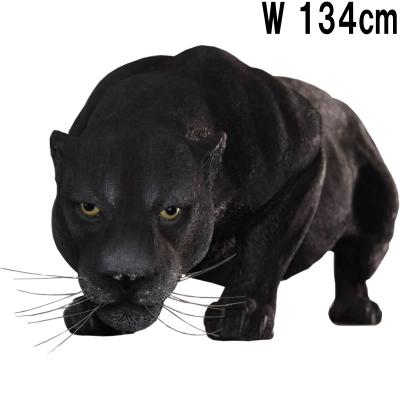 オブジェ 大型 置物 黒豹 モダン レオパード 全長105cm 全長78cm