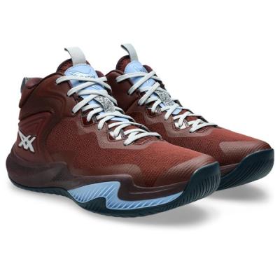 ASICS バッシュ、バスケットボールシューズ（色：レッド系