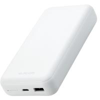 ELECOM DE-C34-20000WH モバイルバッテリー 20000mAh 大容量 PD 20W 入力 (Type-C ×1) 出力 (Type-C ×1 USB-A ×1) ホワイト メーカー直送 | MAXZEN Direct Yahoo!店