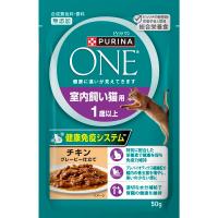 ネスレ ピュリナワンキャット パウチ 室内飼い猫用 1歳以上 チキン グレービー仕立て 50g | MAXZEN Direct Yahoo!店