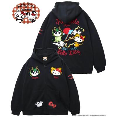 ハローキティ フード付きパーカー ブラック HELLO KITTYコラボビッグパーカー – WEGO ONLINE STORE