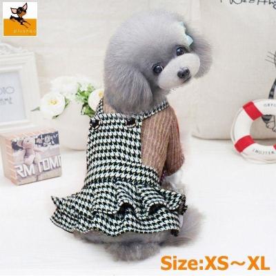 犬服♡ハンドメイド　千鳥格子ワンピース ロンパース ワンピース P512 P513 千鳥格子 ハンドメイド 秋冬