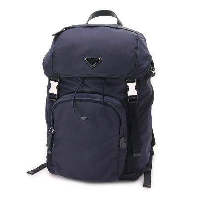 PRADA ネイビー　リュック　TESSUTO ACCIAIO バックパック PRADA プラダ リュック デイパック バックパック Wポケット