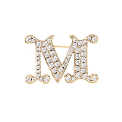 FACELLA ブローチ クリスタル ミニ Mロゴ ピンバッジ Max Mara TTWN