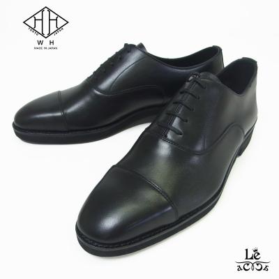 極美品 ダブルエイチ ストレートチップ 80(26.0-26.5相当) 黒 ダブルエイチストレートチップ