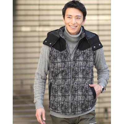 【美品】TETE HOMME　メンズ　ダウンベスト　ブラック　LL MENZ-STYLE メンズスタイル - ベスト・ジレ｜Yahoo!ショッピング