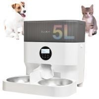PatternName:多頭飼いタイマー式自動給餌機 ブリシア 自動給餌器 多頭飼い 猫 中小型犬 2匹用 録音可 手動給餌可 2WAY給電 タイマー式 乾燥剤内蔵 2個のステンレ | Mes penates