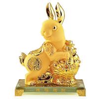 Wenmily Lサイズ 中国十二支 ウサギ ゴールデン樹脂 コレクターズフィギュア テーブルデコレーション 平行輸入 | MetamarketH
