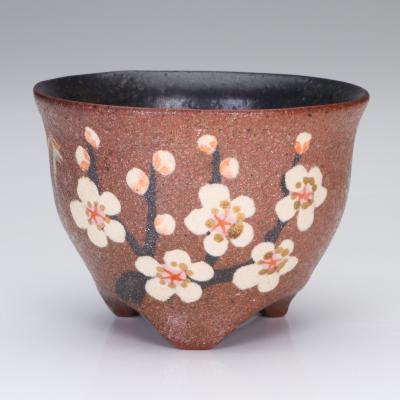 益子焼「象嵌球型蓋物（特大）」 Amazon.co.jp: 人間国宝 島岡達三 象嵌湯呑 共箱付 益子焼 古