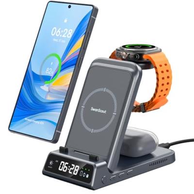 Samsung ワイヤレス充電器 Amazon.co.jp: 【Galaxy Watch専用】 3in1 ワイヤレス充電器