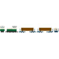 鉄道コレクション ナローゲージ80 猫山森林鉄道 L型ディーゼル機関車（ツートンカラー） 運材車 3両セットA | ミッドナイン