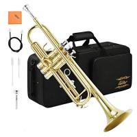 Eastar トランペット Bb調 Trumpet 初心者 清潔アクセサリー付 開学 学生 大人 ゴールドブラス | みはるショップ
