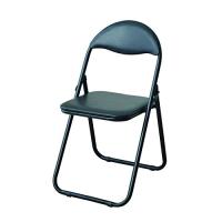 山善 折りたたみ椅子 パイプ椅子 幅44.5×奥行47.5×高さ79.5cm 軽量 会議椅子 完成品 ブラック YZX08BK | みはるショップ