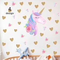 ウォールステッカー ユニコーン 動物 ゆめかわ ゆめかわいい キレイ 花 宝石 鳥 リース メルヘン 貼ってはがせる 壁飾り インテリアシール 壁デコシール Ws Jm7329 Diyインテリアのお店 Colorspro 通販 Yahoo ショッピング