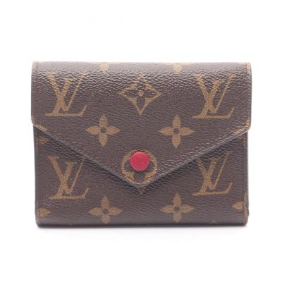 LOUIS VUITTON 三つ折り財布 ダークブラウン/ピンク　ポルトフォイユ LOUIS VUITTON 三つ折り財布 ダークブラウン/ピンク ポルトフォイユ