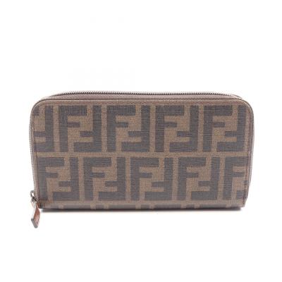 FENDI（フェンディ） ズッカ ブランドオフ レザー ラウンド長財布