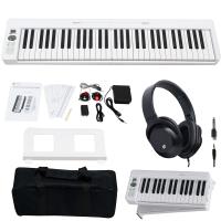 折りたたみ式 電子ピアノ キーボード 61鍵盤 KIKUTANI KDP-61P ホワイト 充電式 + ヘッドホン KHP-001 | 三木楽器Yahoo!ショップ