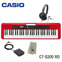 CASIO CT-S200RD 【ペダル(SP-3)、ヘッドフォン、楽器クロスセット】 Casiotone キーボード レッド カシオ 61鍵盤 赤 | 三木楽器 ピアノ Yahoo!ショップ