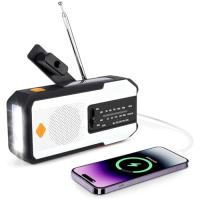Litake 多機能防災ラジオ LEDライト ソーラーラジオ 2000mAh AM/FM SOS USB充電 スマホ充電 手回し 懐中電灯 防水