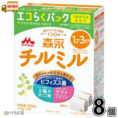 森永乳業 森永 チルミル エコらくパック つめかえ用 8箱 【送料無料