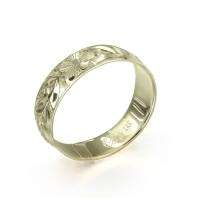  14Kグリーンゴールド バレル 幅4mm 厚み1.2mm マイレリーフ ノーエッジ リング GB4B-E