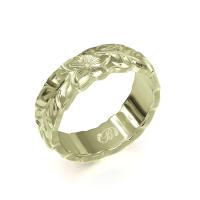  14Kグリーンゴールド バレル 幅6mm 厚み2mm マイレリーフ カットアウト リング GB6B-A20